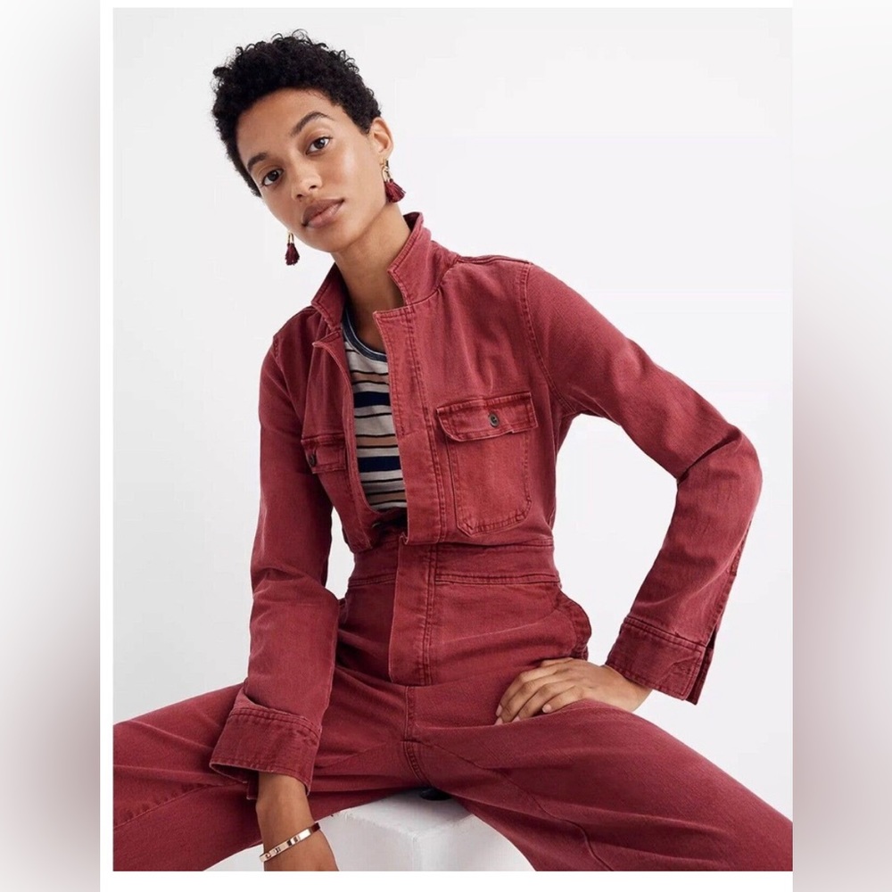 Madewell Red Denim Jumpsuit Sz 4